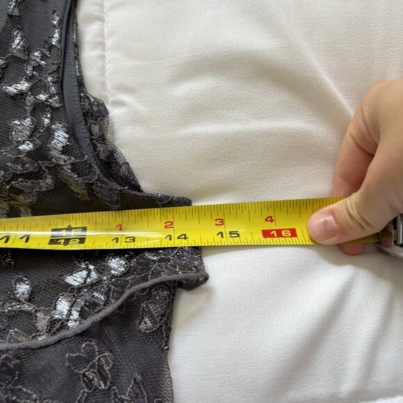 Express Womens Size XS Fairy Goth Tank Top Metallic Floral Whimsigoth Grunge Y2K - Picture 3 of 7